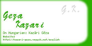 geza kazari business card