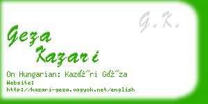 geza kazari business card